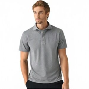 G/Fore Gray “Rib Gusset Tech Piqué Polo” Shirt wSize Medium Excellent Condition!